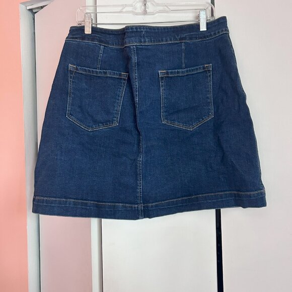 Button Front Loft Denim Mini Skirt Size:14 - Picture 3 of 4